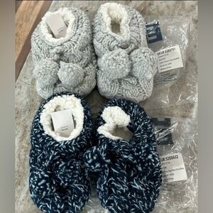 LAND’s END Ladies Sock Slippers with non stick; 2 pair; Small; NEW.